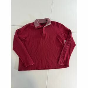 Hugo boss pullover sweater Quarter Button Red long sleeve